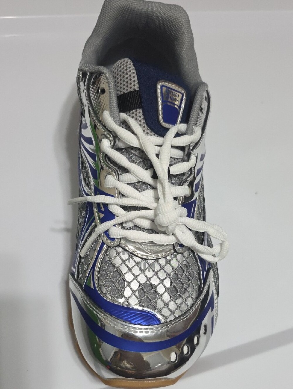 Bottega Veneta Silver & Blue Sneakers - Picture 3 of 10